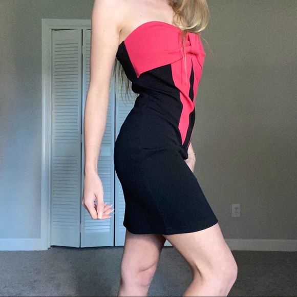 NWOT Joy Joy Bow Front Strapless Dress - Picture 2 of 6